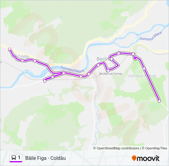 1 Bus Line Map