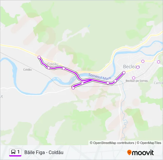 1 Bus Line Map