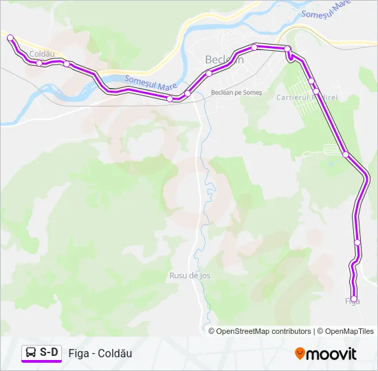 S-D Bus Line Map