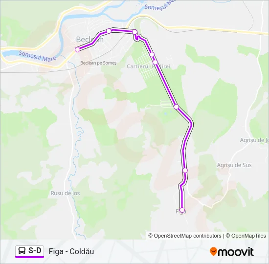 S-D Bus Line Map