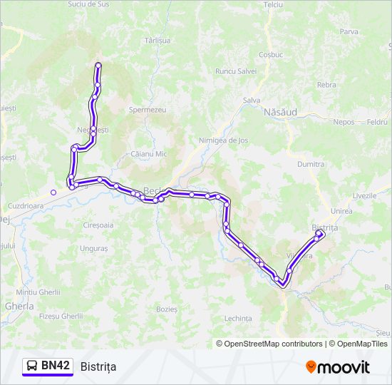Hartă linie autobuz BN42