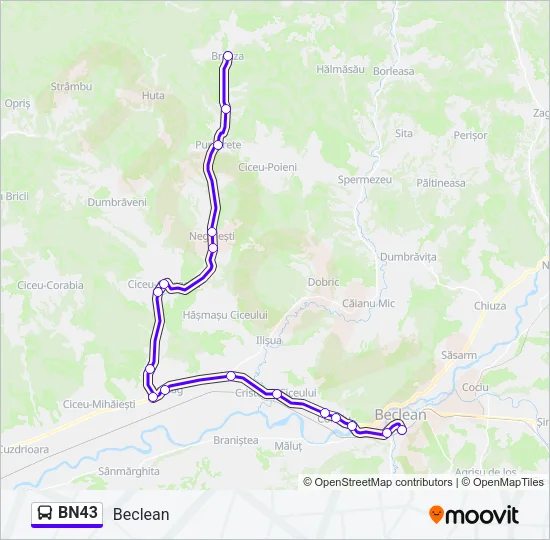 BN43 Bus Line Map