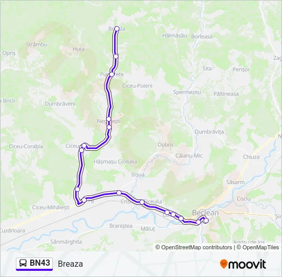 BN43 Bus Line Map