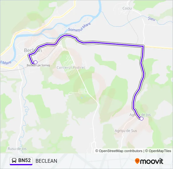 BN52 Bus Line Map