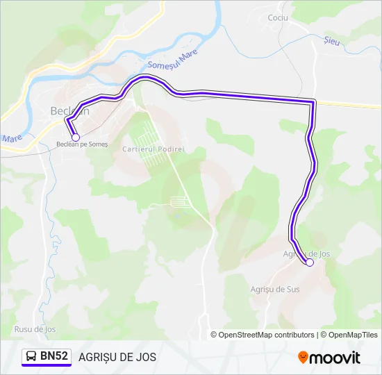 BN52 Bus Line Map