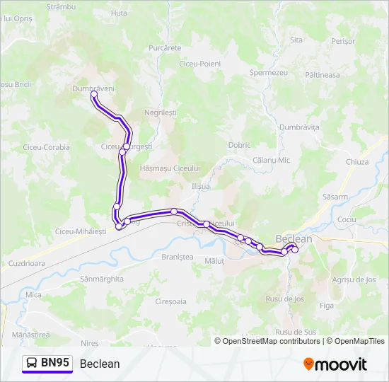 BN95 Bus Line Map