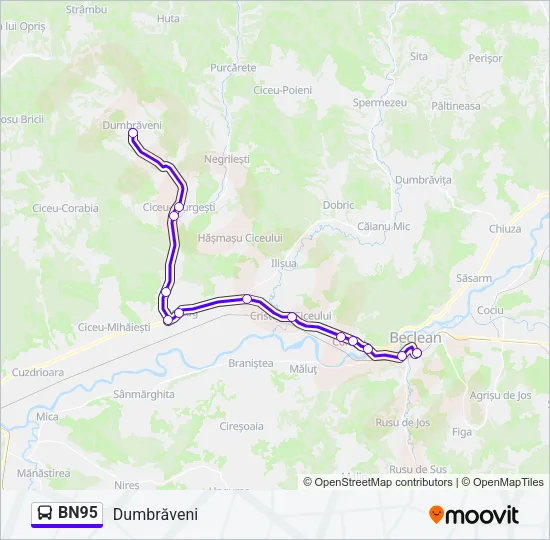 BN95 Bus Line Map