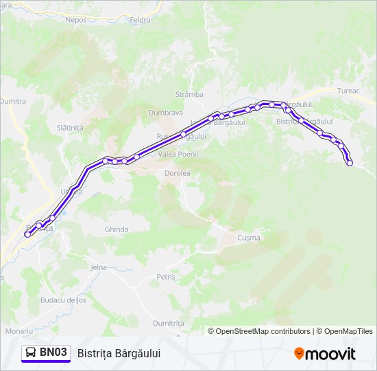 Hartă linie autobuz BN03
