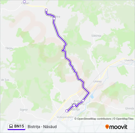 BN15 Bus Line Map
