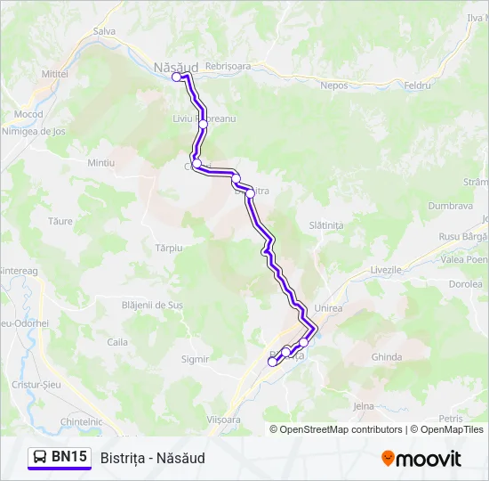BN15 Bus Line Map