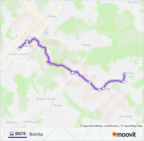 BN78 Bus Line Map