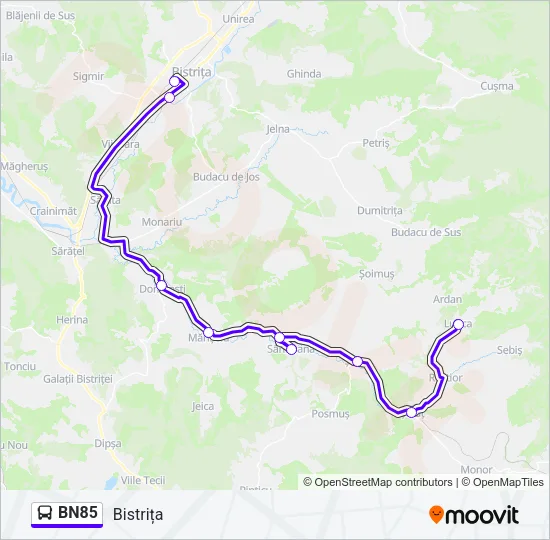 BN85 Bus Line Map