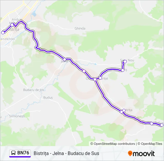 BN76 Bus Line Map