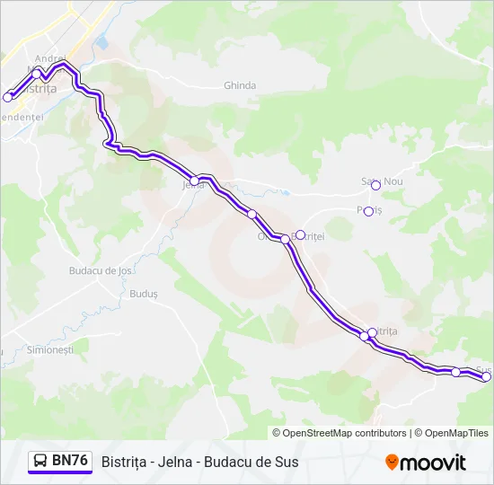 BN76 Bus Line Map