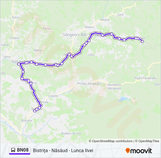 Hartă linie autobuz BN08