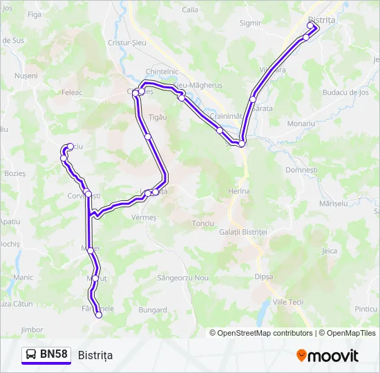 BN58 Bus Line Map