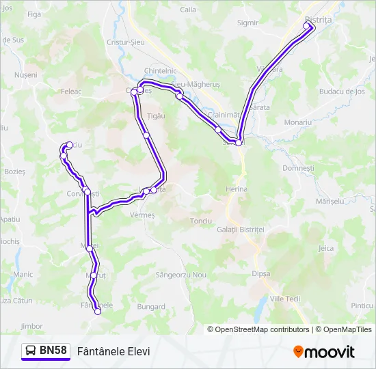 BN58 Bus Line Map