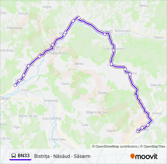 BN33 Bus Line Map