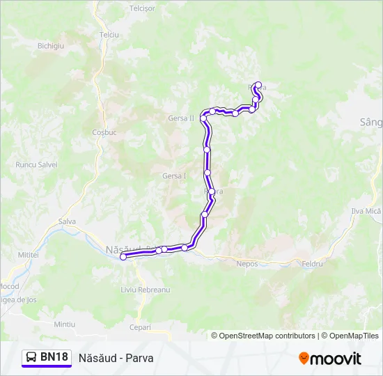 BN18 Bus Line Map