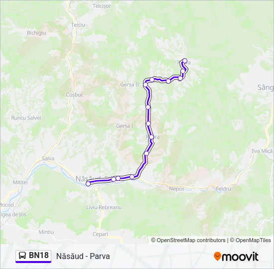 BN18 Bus Line Map
