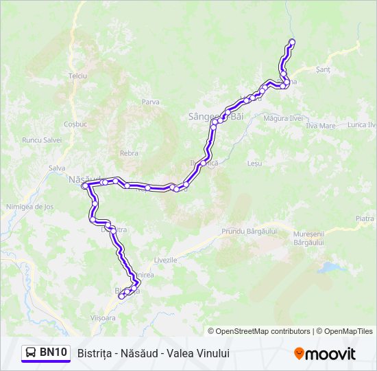Hartă linie autobuz BN10