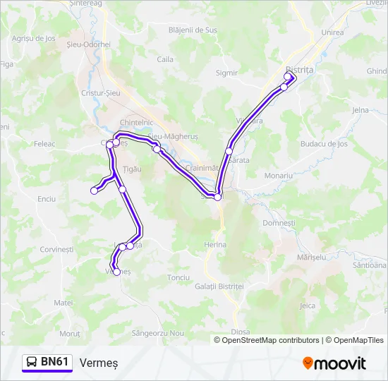 BN61 Bus Line Map
