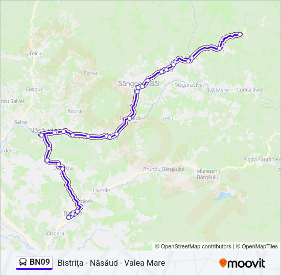Hartă linie autobuz BN09