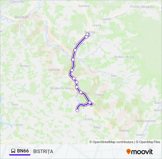 BN66 Bus Line Map