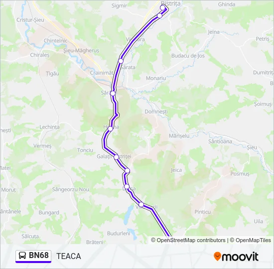 BN68 Bus Line Map
