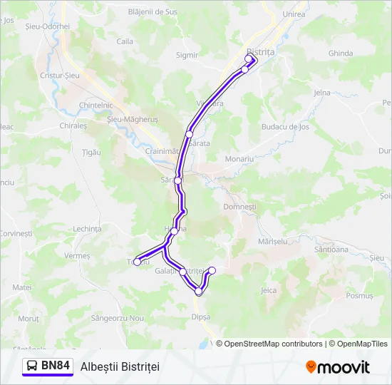BN84 Bus Line Map