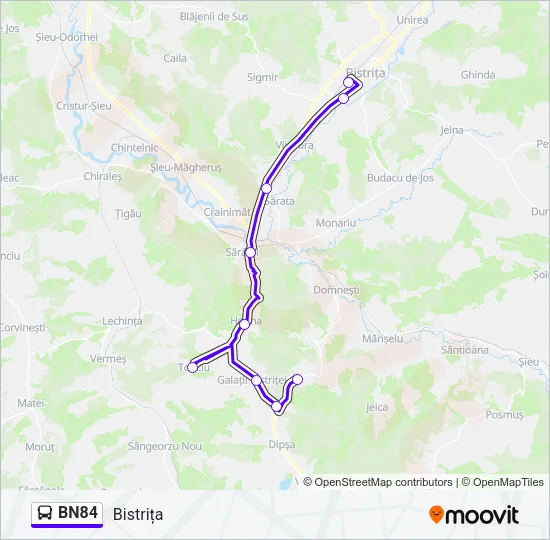 BN84 Bus Line Map