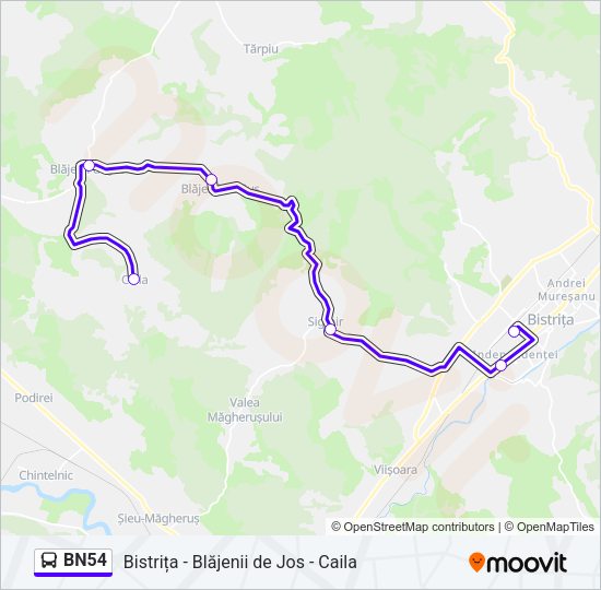 Hartă linie autobuz BN54