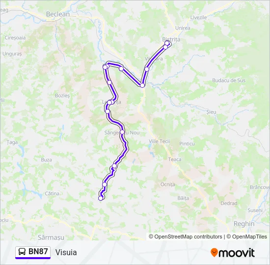 BN87 Bus Line Map