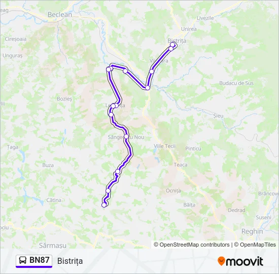 BN87 Bus Line Map