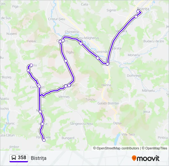 358 Bus Line Map