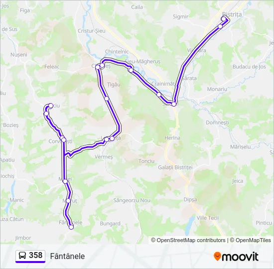 358 Bus Line Map