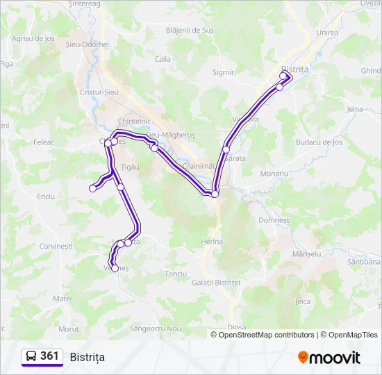 361 Bus Line Map
