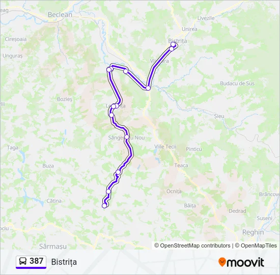 387 Bus Line Map