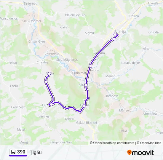 390 Bus Line Map