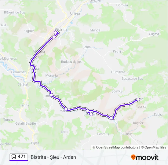 471 Bus Line Map