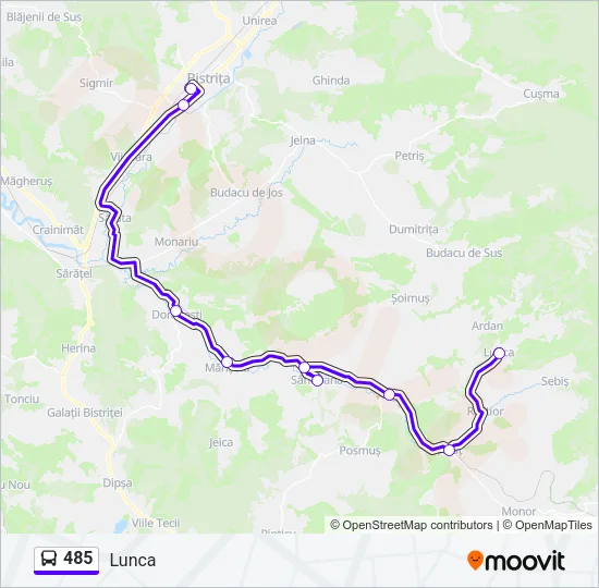 485 Bus Line Map
