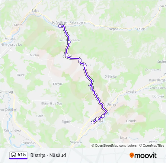 615 Bus Line Map
