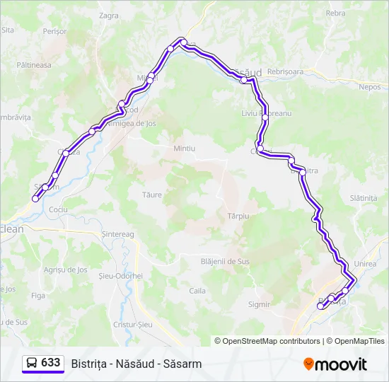 633 Bus Line Map
