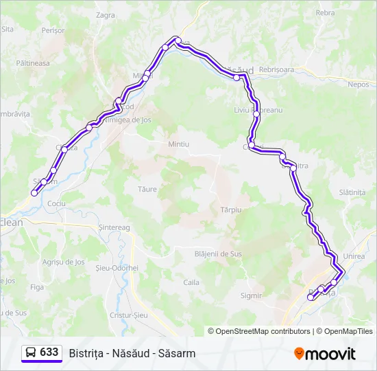 633 Bus Line Map