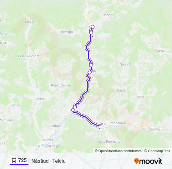 725 Bus Line Map