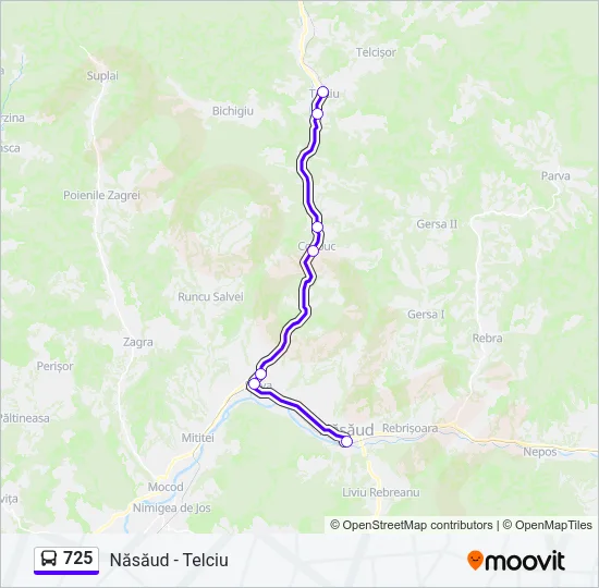 725 Bus Line Map