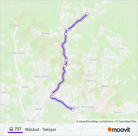 727 Bus Line Map