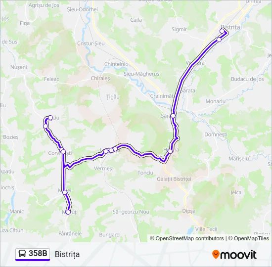 358B Bus Line Map