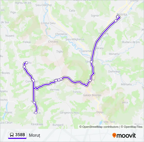 358B Bus Line Map