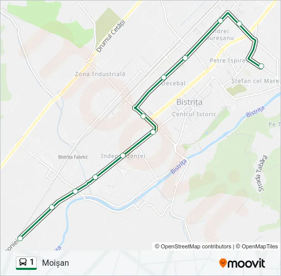1 Bus Line Map